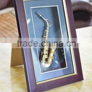 Music Gifts Cabinet Wood Box Saxophone Model Frame thumbnail-1