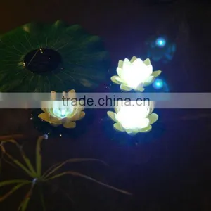 Solar Garden Floating Flower Solar Powered Lotus Light Solar Lotus With 3 LEDS Solar Floating Flower LED Light Solar Lotus thumbnail-1