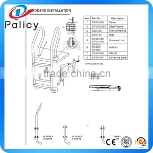 2016 Wholesale Swimming Pool Stainless Steel Ladder Above Ground Pool Steps SF-315 thumbnail-2