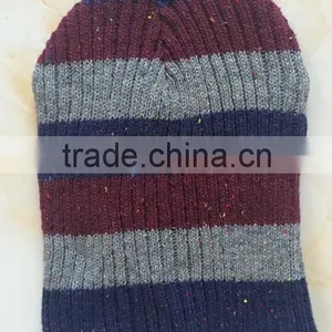 New Custom Long Ordinary Stripe Warm Knit Cap thumbnail-1