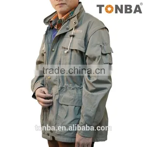 New Design Cotton Photography Camera Vest for Hiking and Trekking Hooded Vest Jacket -Black ,Light Grey thumbnail-2
