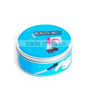 Round Tin Box for Cosmetic Package Use Cosmetic Package Tin Box thumbnail-1
