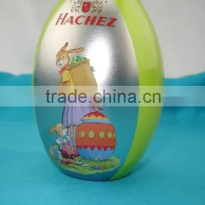 Decorative Easter Egg Shape Uesd Tin With Bright Color and Fancy Pattern thumbnail-2