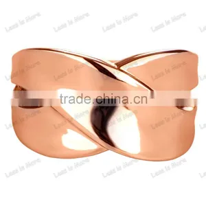 Pearla's Rose Gold & Silver Tone Cigar Band Ring thumbnail-1