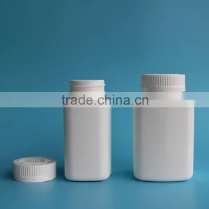 Square Plastic HDPE Pharmaceutical Capsule Bottle With Child Proof Cap thumbnail-2