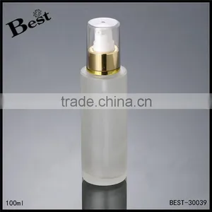 China Supplier 100ml Frosted Glass Bottle Pump Glass Bottle for Cosmetic Supplier's Choice thumbnail-1