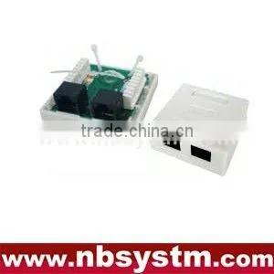 2 Ports Surface Box UTP Cat5e RJ45 PCB Jack thumbnail-1