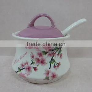 Ceramic Sugar Jar With Serving Spoon thumbnail-1