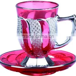 Golden Tea Cup and Saucer Set thumbnail-5