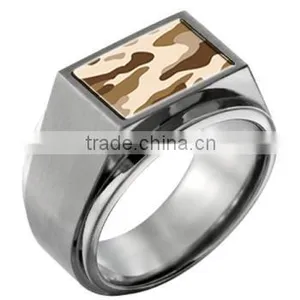 Modern Style 316L Stainless Steel Men Camo Rings Jewelry thumbnail-2