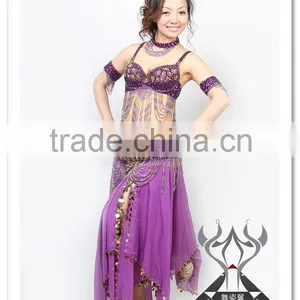 Wholesale Discount Blue Gold Coins Belly Dance Skirt (QZ001) thumbnail-5