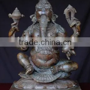 Bronze Seated Ganesh Statue thumbnail-1