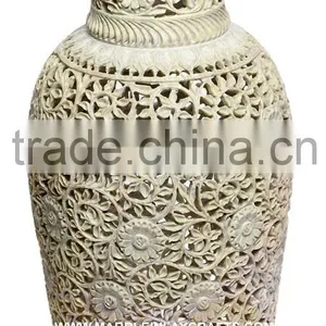 Soapstone Decorative Flower Pot, Handmade Decorative Flower Vase thumbnail-1