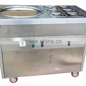 Customized Single Flat Pan Fried Ice Cream Machine With 6 Containers to Keep Fresh thumbnail-1