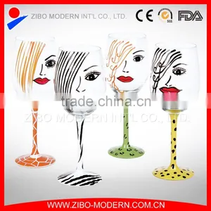 Hand Painted Red Wine Glass Bottle thumbnail-2