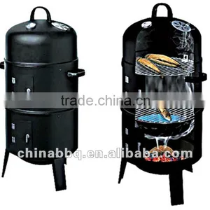 Barbecue & Hangers Black 3 in 1 Outdoor and Thermostat BBQ Smoker Grill thumbnail-1
