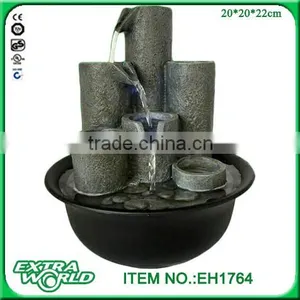 Three Tier Flowing Tabletop Fountain With LED Lights thumbnail-4