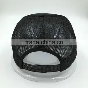 Wholesale Flat Brim 5 Panel Printed Half Mesh Trucker Cap thumbnail-4