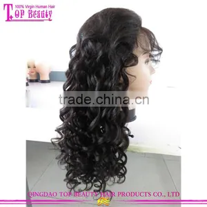 Wholesale Cheap Peruvian Human Hair Full Lace Wig 180% Density Bleached Knots Full Lace Wig thumbnail-4