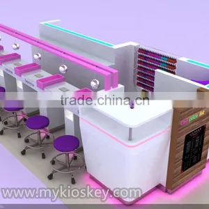 Customized Mall Nail Bar Kiosk Design / Nail Kiosk for Manicure and Pedicure for Sale thumbnail-1