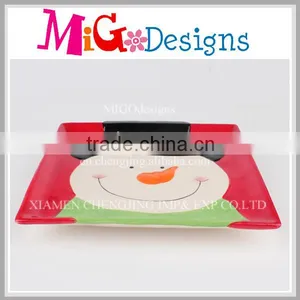 Easy Care Snowman Ceramic Square Plate OEM thumbnail-1