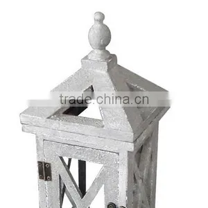 Grey Color Antique Wooden Candle Holder thumbnail-3
