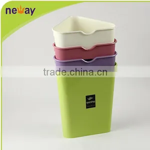 Durable 12L Plastic Eco-Friendly Stocked Standing Open Top Trash Can thumbnail-1