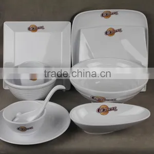 Hot Sales Restaurent Melamine Dinnerware Set in White Color thumbnail-1