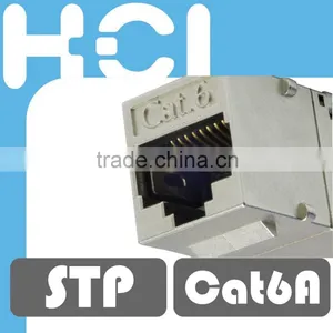 RJ45 Cat6A 180 Degree Shielded STP Straight Keystone Coupler thumbnail-6
