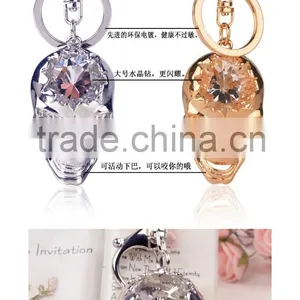 Wedding & Events Rhinestone Pirate Skull Key Chain Diamond Ring Keyring thumbnail-3