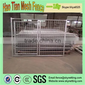 China Haotian Supplier Large Outdoor Chain Link Dog Kennel / Dog Cages, Welded Wire Dog Kennel / Pet Enclosure. thumbnail-1