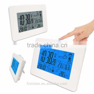 Radio Controlled Clock Wireless RF RCC Weather Station Clock WIFI Thermo Hygrometer With Two Sensors thumbnail-5
