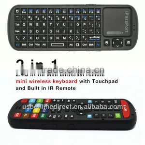2 in 1 2.4G IR Rii Wireless Keyboard Mini Universal Remote & Mini Wireless Keyboard With Touchpad and Built in IR Remote thumbnail-1