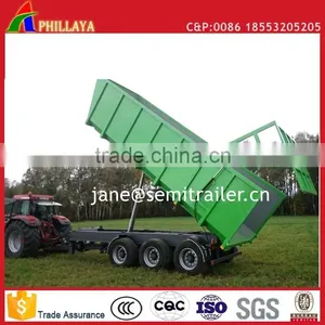 2017 NEW Hydraulic Lifting Side Dump Drawbar Rear Grain Tipper Trailer For Sale thumbnail-5