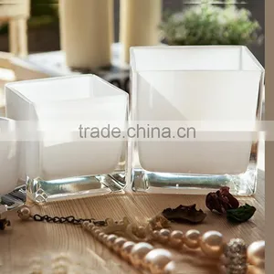 New Design Wedding Table Floral Ornaments Square Glass Vase thumbnail-2