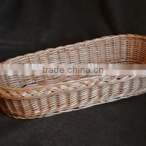 Long Bread Basket, Small Wicker Basket, Handmade Willow Fruit Basket, Table Centerpiece Basket, Small Wicker Storage Basket thumbnail-3