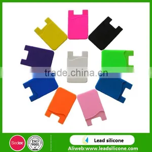 Promotional Gift Phone Card Holder, Custom Logo Silicone Card Pocket With 3M Sticker thumbnail-3