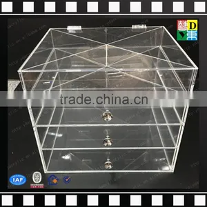 2016 Customized Deluxe Diamond Handle Clear Acrylic Makeup Organizer With 7 Drawer thumbnail-2
