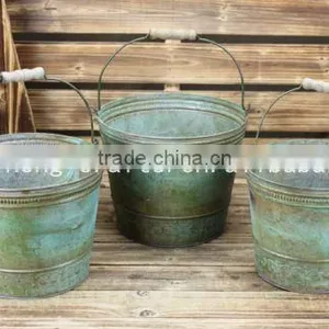 Metal Hanging Antique Garden Bucket thumbnail-1