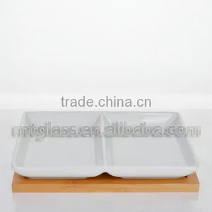 2 Pcs of Set Glossy Wholesale White Ceramic Dinner Plates thumbnail-1