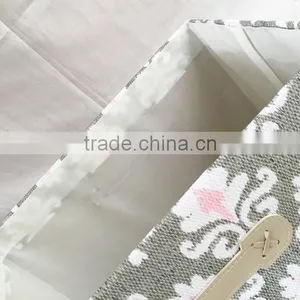 Household Decorative Foldable Paper Cloth Basket With Handle thumbnail-4
