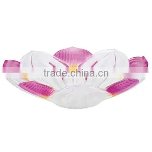 Lotus Flower Shape Ashtray/ Newest Design Hotel Glass Centerpiece Crystal Salad Plate/fruit Plate/candy Plate BHL-P21 Hot Sale! thumbnail-1