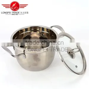 Longfei Stainless Steel Handle Hign Pot/ Stock Pot/ Soup Pot With Glass Lid thumbnail-4