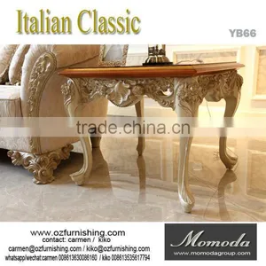 YB66 Italian Solid Wood Antique Table/Baroque Style Luxury Coffee Table Italian Gold Leaf Furniture thumbnail-4