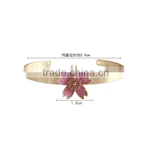 Cherry Blossom Cuff Bangle Gold Bangle Flower Cuff Bangle thumbnail-6