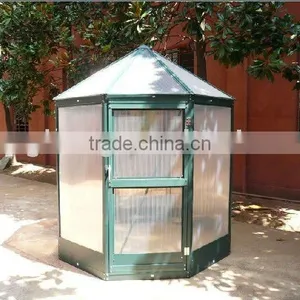 6.4*6.4 Green Greenhouse With Toughened Glass thumbnail-1
