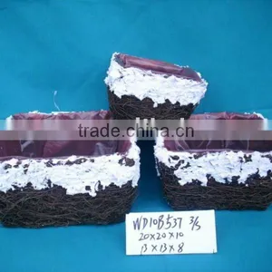Moss and Rattan Flower Pot thumbnail-1