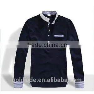 100% Polyester Polo Shirt Long Sleeve Polo Neck Long Sleeve T-shirt Cheap Long Sleeve Polo Shirts thumbnail-1