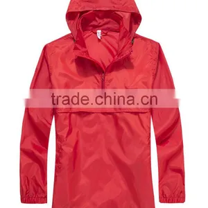 Factory Red Hoody Windproof Lady Coat Rain Coat thumbnail-1