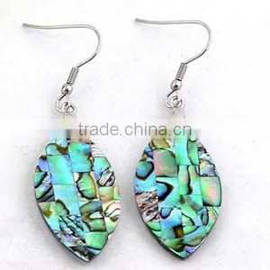 Pink Crystal Abalone Shell Earrings Eco-friendly Paua Earrings Female Loved Style Shell Earrings thumbnail-5